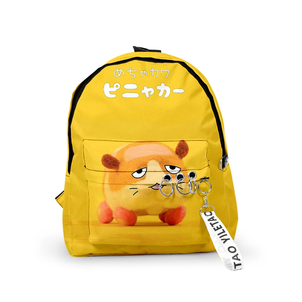 

Модные популярные рюкзаки Pui Pui Molcar для мальчиков и девочек, школьные сумки с 3D принтом, брелки, оксфордские водонепроницаемые милые маленькие рюкзаки