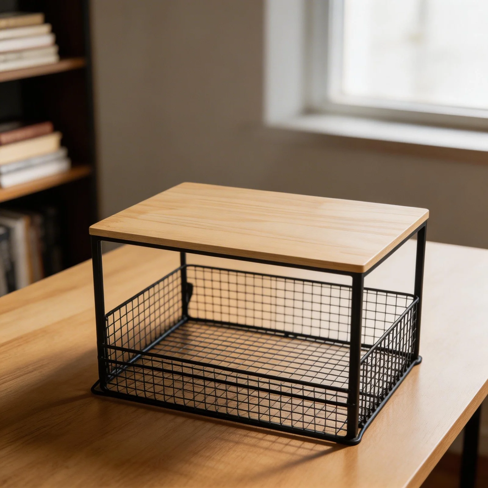 Small Microwave Cart for Kitchen with Bottom Pull Out Storage Basket Lockable Casters Duty Frame and MDF Boards