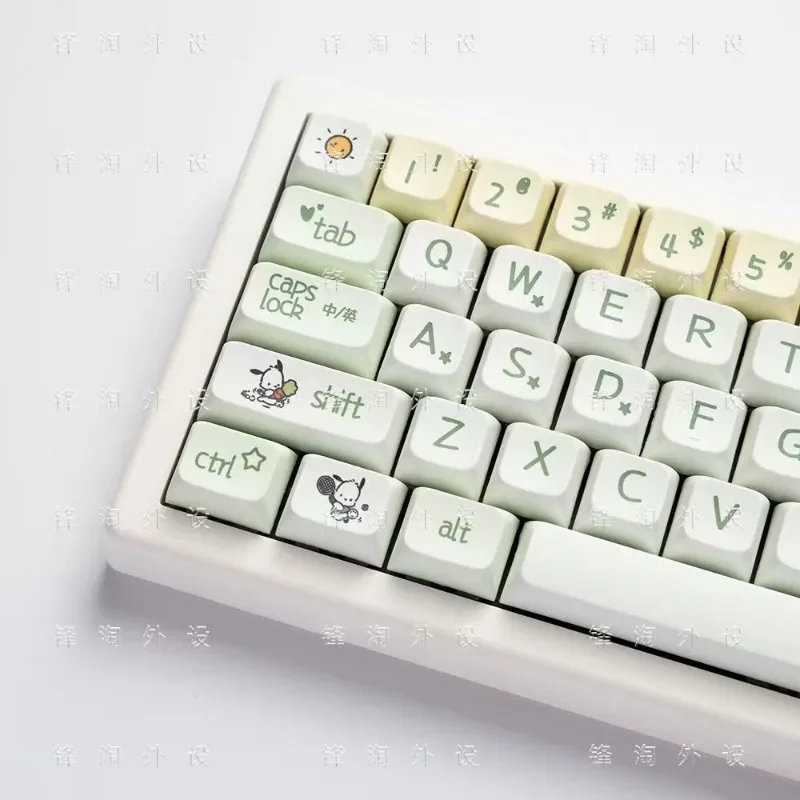 

Pochacco Keycap XDA Profile PBT Sublimation135 Key Круглая и милая персонализированная механическая зеленая и желтая клавиатура Keycap