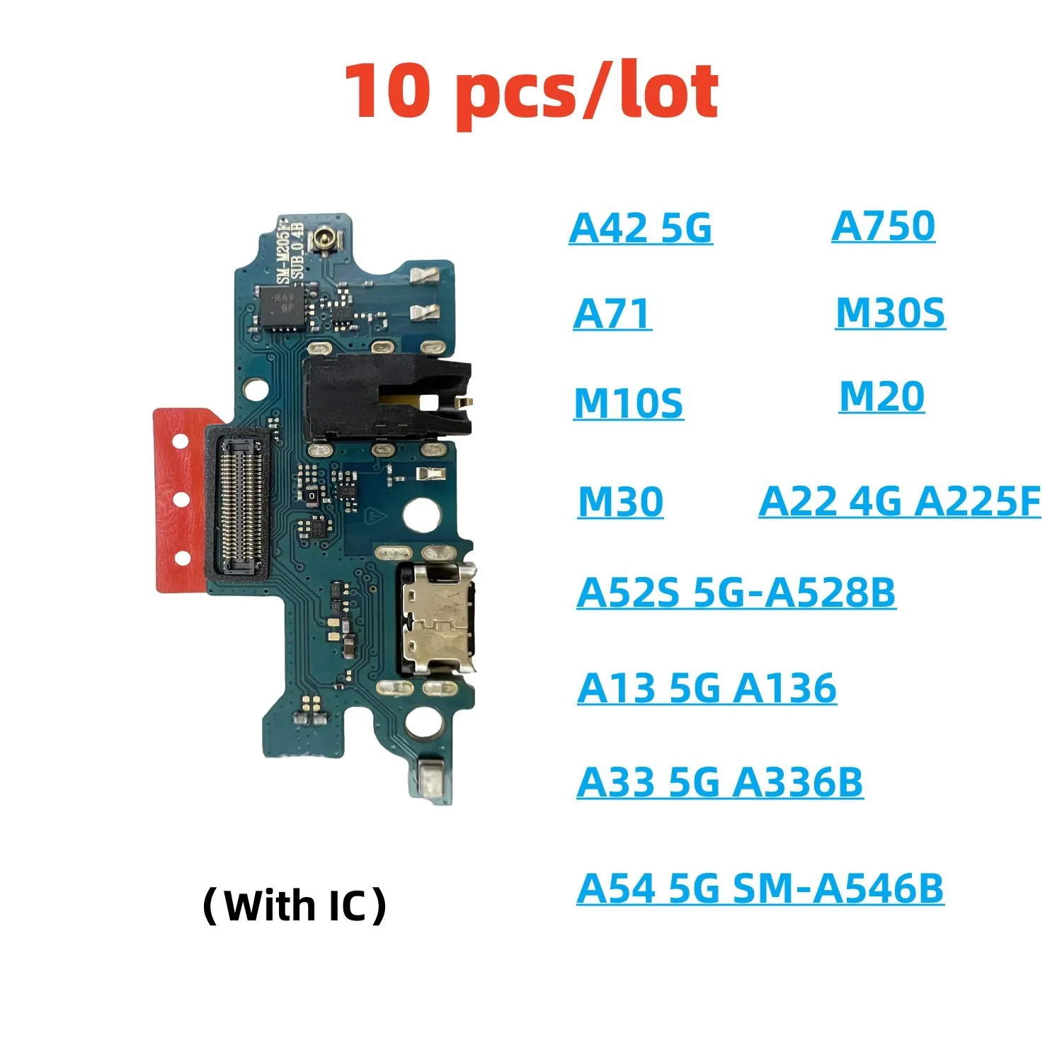 10PCS/Lot, USB Charger Dock Connector Charging Board Plug Port Flex Cable For Samsung A71 A13 A42 5G A22 4G A33 A750 M10S M20