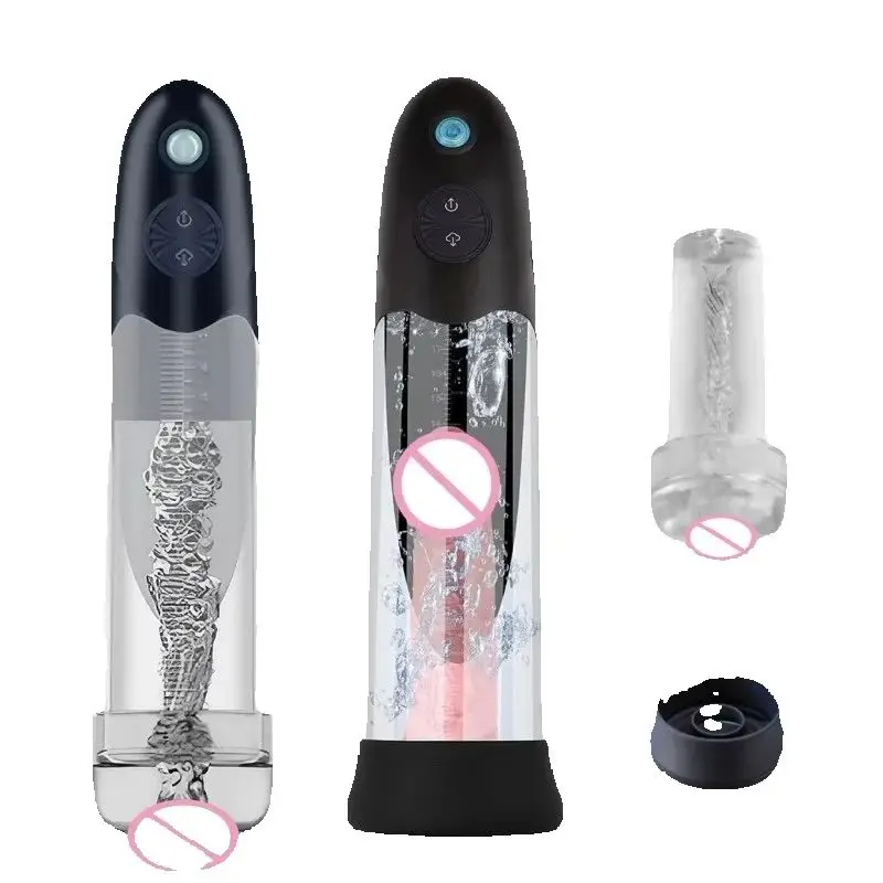 3 in 1 Water Spa Massager Penis Enlarger Male Masturbator Vacuum Pump with 3 Suction Intensities Endurance Trainer Penis for Men