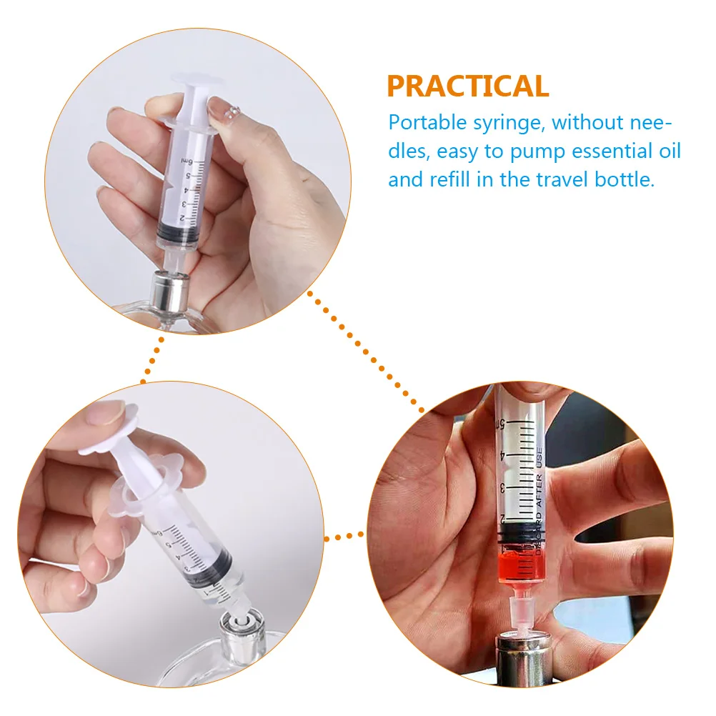 10pcs Perfume Dispensers Refillable Liquid Measure Syringe with No Needle(5ML) jeringas de 10ml essential oil sub-packing syring