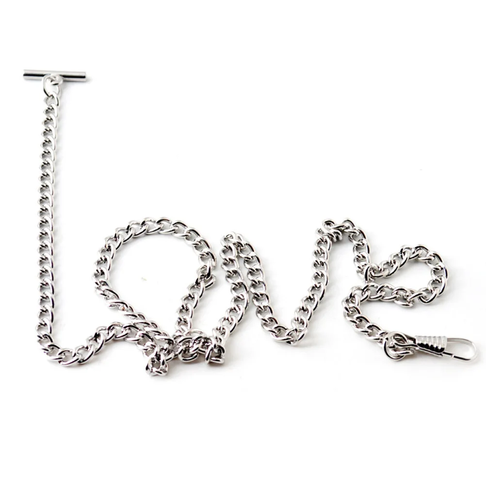 

Retro Metal Pocket Watch Chain Jean Belt Holder Keychain Silver 65cm Durable Practical Design Bronze Watch Chain