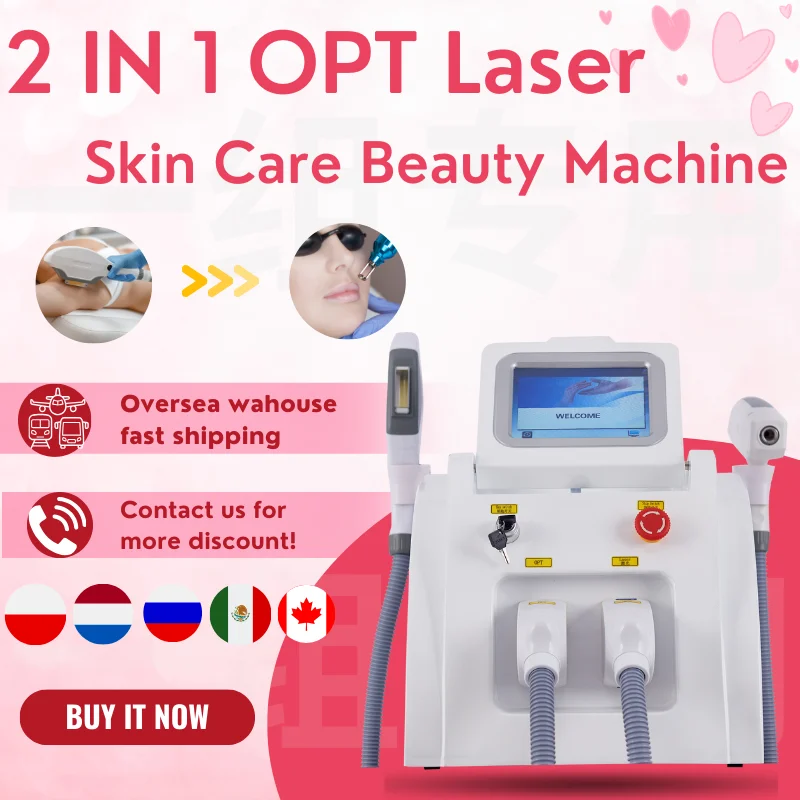 2 In 1 OPT Laser Machine IPL Hair Removal Tattoo Removal Beauty Salon Equipment