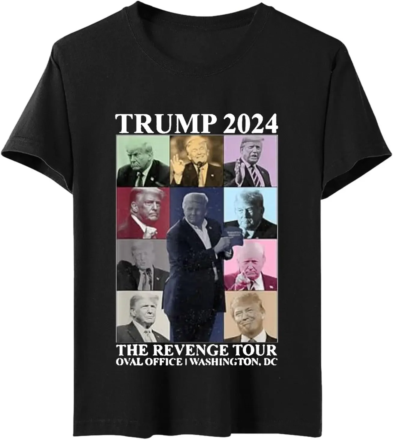 Trump Fight T-Shirt Funny  2024 Republican Patriot   Sleeve Crew Neck Soft Fitted Tees High Quality Cotton Factory Delivery