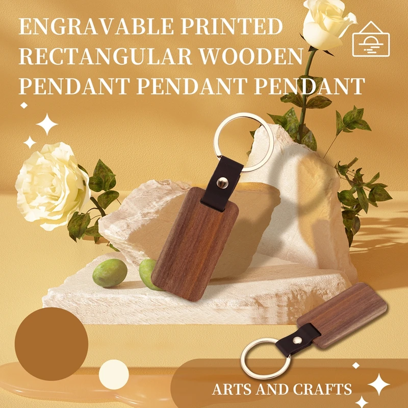 FULL-10Pcs gantungan kunci kayu persegi panjang koleksi gantungan kunci tas mobil liontin gantung lukisan kerajinan lucu gantungan kunci
