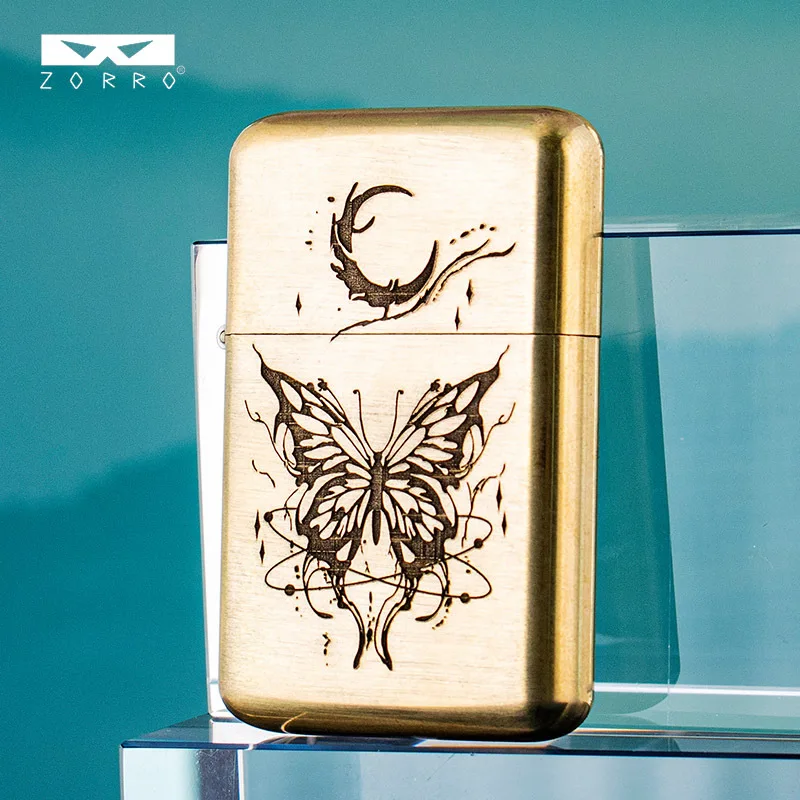 Zoro Temperature Oil Lighter Rose Love Butterfly Rose Creative Gift Men's Gadget Outdoor ExquisiteSmall Gift Penetration Lighter