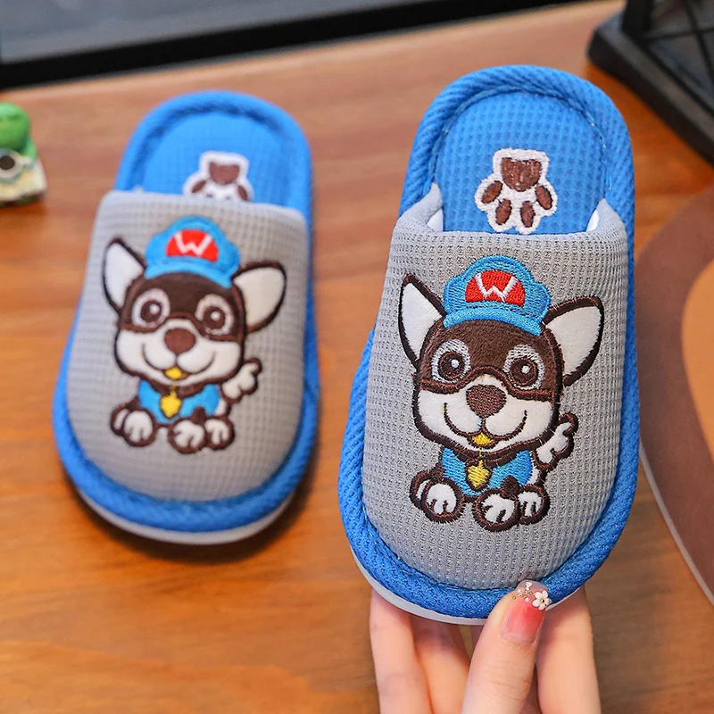 

Children's cotton slippers spring and autumn cute cartoon boy indoor home non-slip boy baby cotton slippers thin