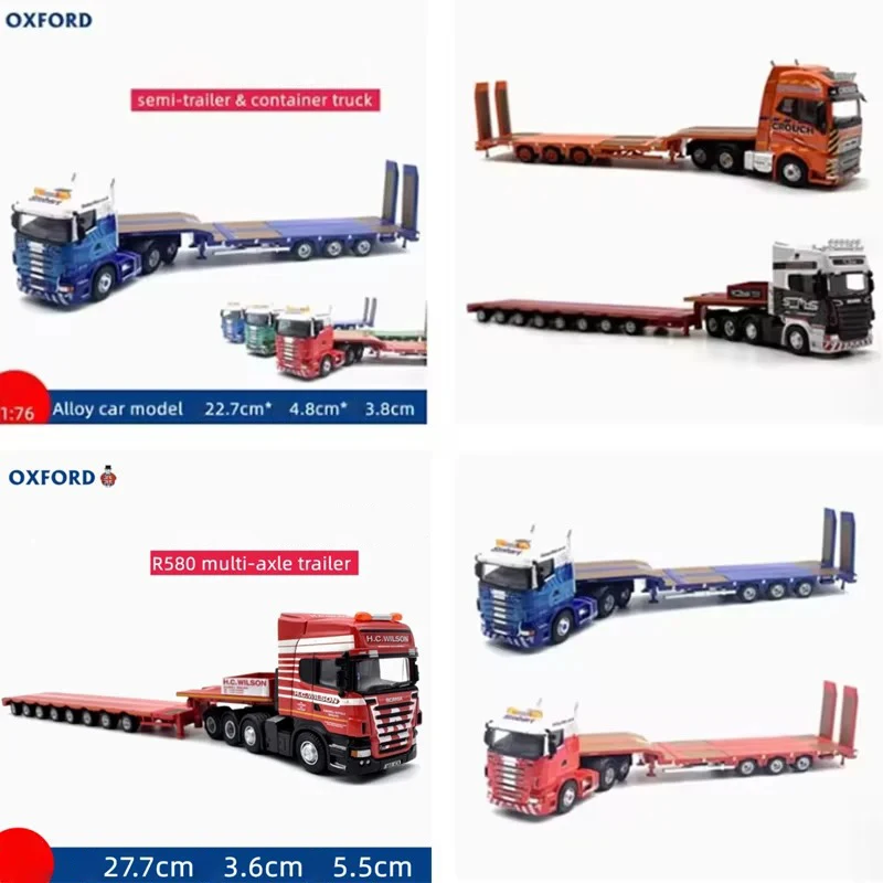 OXFORD Alloy 1: 76 Scale FH4 GXL Semi Low Loader Trailer/R420/R580 Trailer Car Model Classics Adult Souvenir Gift Hobby & Toys