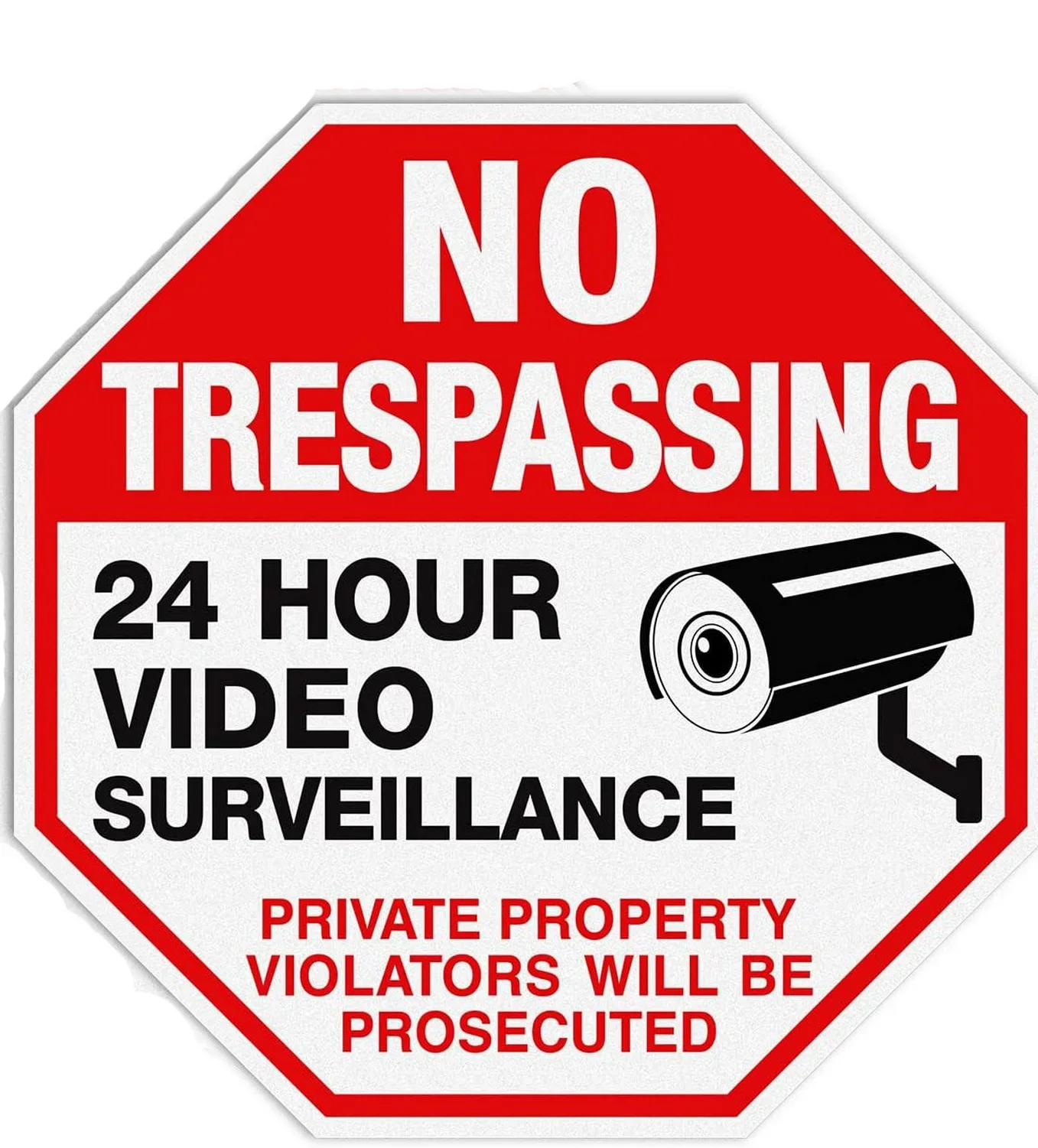 Video Surveillance Sign Security Warning Reflective Metal Tin Signs Indoor or Outdoor Use for Home Business CCTV Security Camera