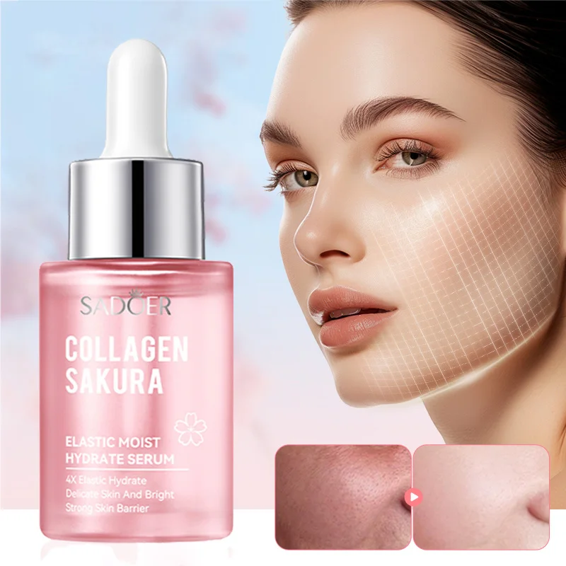30/100 ml SADOER Sakura Gesichtsserum Anti-Falten Anti-Aging Feuchtigkeitsspendende Whitening Face Essence Gesichtspflegeprodukte