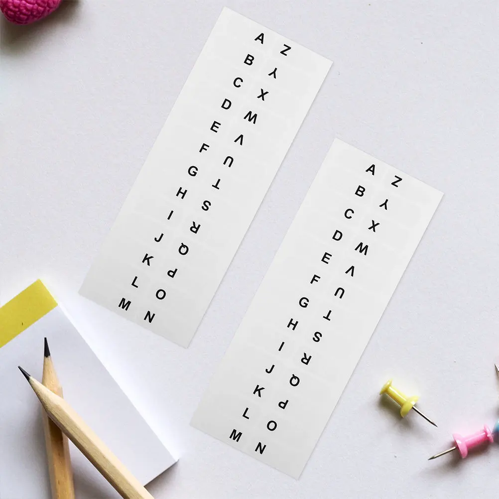 10 Sheet White Alphabetical Index Tabs Writable Adhesive Book Annotation Tabs for School Office Files Book Note Stickers