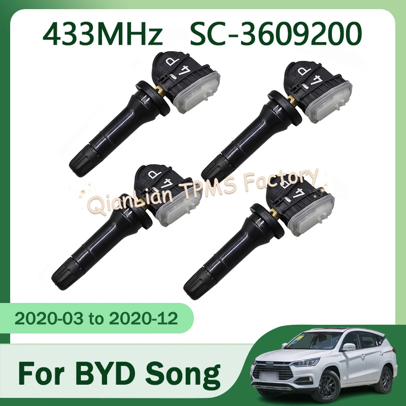 

TPMS Sensors 1/4pcs SC-3609200 For BYD Tang DM Song Yuan EV e5 G5 433MHz Tire Pressure Monitoring System