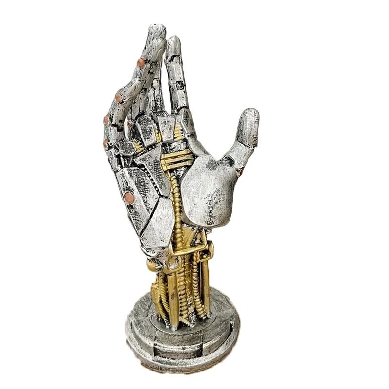 Statues Home Decor Decorative Sculpture Resin Ornaments Living Room Office Cyberpunk Robotic Arm Game Controller Desktop Stand