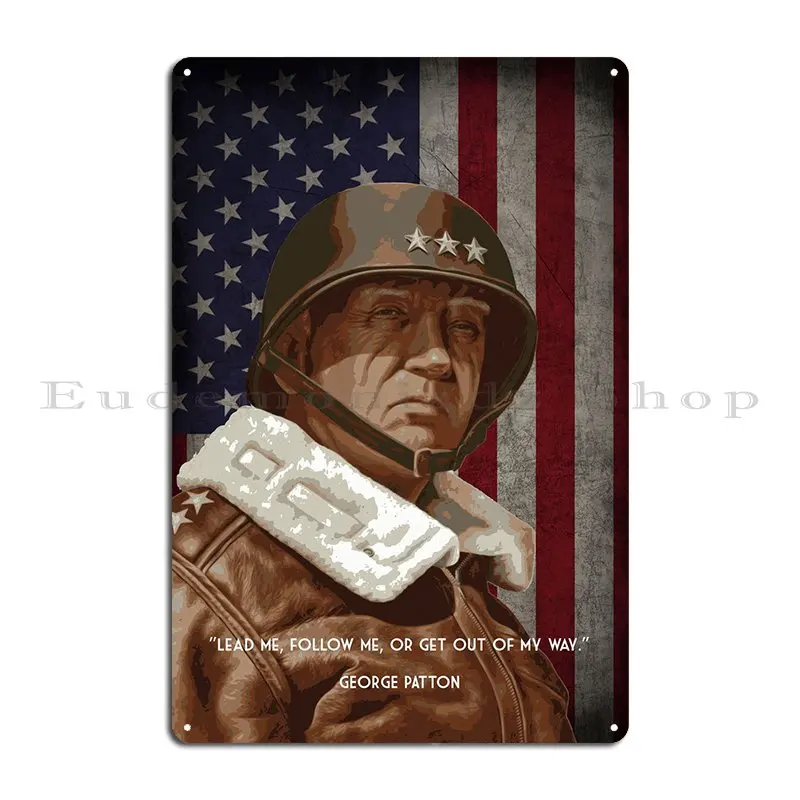 Patton Lead Me Follow Me Metal Sign Cinema Garage Wall Decor Iron Cinema Tin Sign Poster