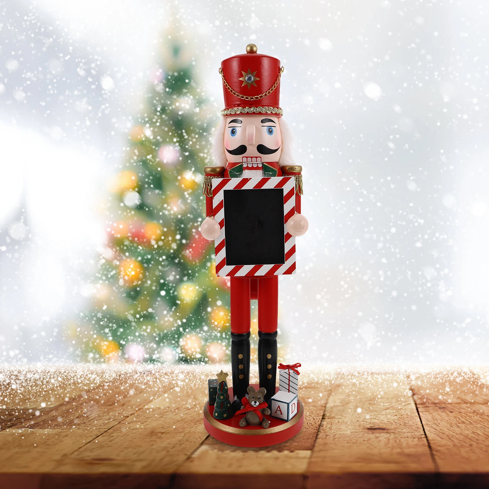 

Wooden Nutcracker Soldier Decoration Unique Handcrafted Christmas Festive Home Party Decor Shelf Tabletop Ornament