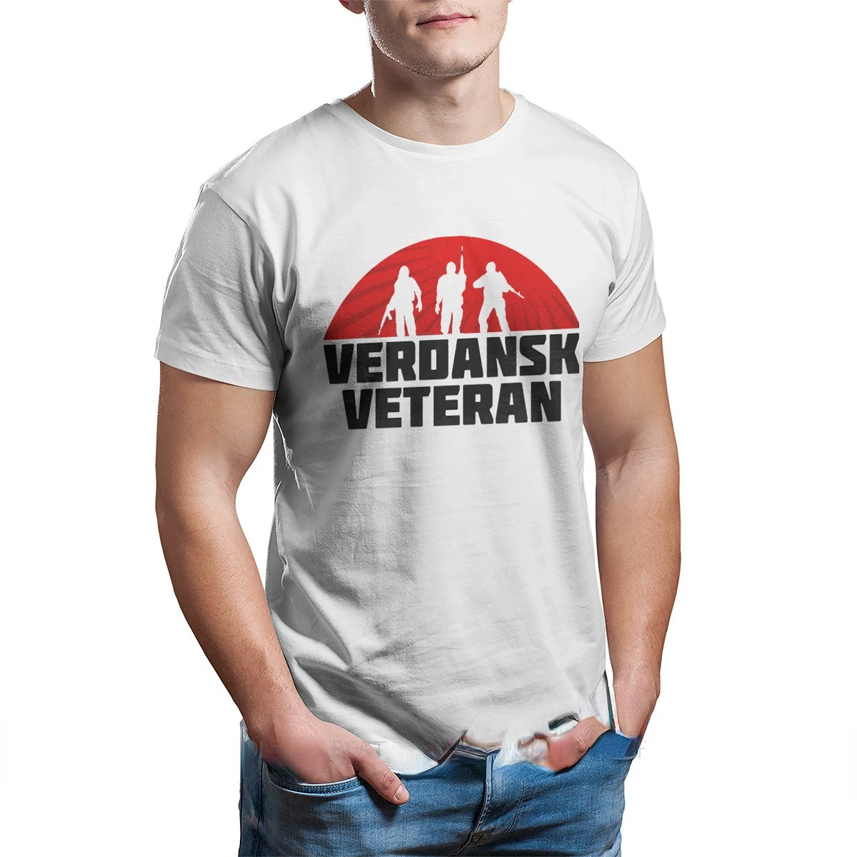 T-shirt manches courtes homme, estival et décontracté, avec image de jeu de guerre COD Warzone