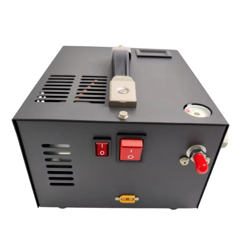 Compresor de aire portátil refrigerado por aire, sin aceite, PCP, 12V 110/220V 4500PSI 30MPa 300Bar, cilindro de gas para buceo, equipo de buceo