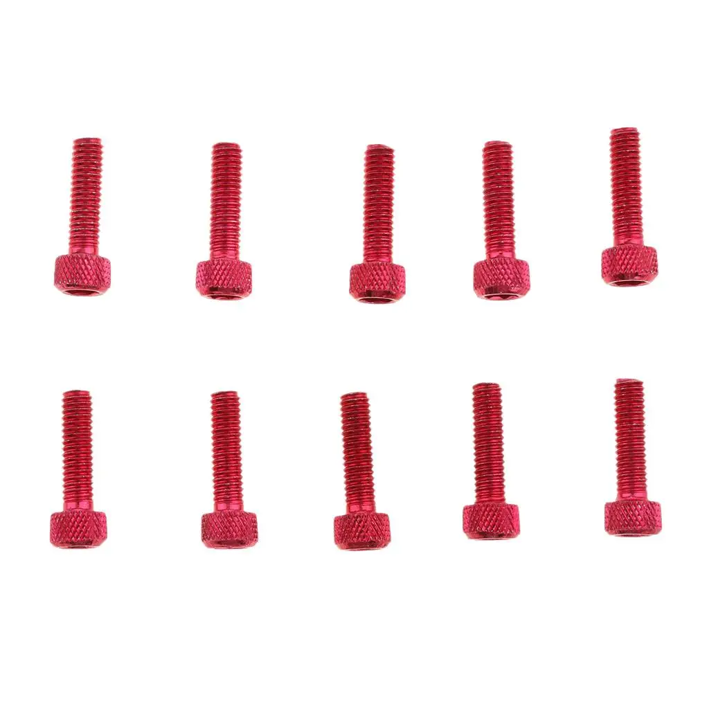 Metal M8 Socket Cap Screw Hex Head Titanium Ti Bolt Red for Motorcycle and Bicycle Repair