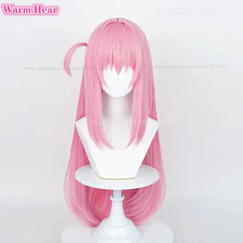 後藤一人合成 80 センチメートルピーチピンクコスプレアニメヘアピン耐熱髪パーティー女性かつら + ウィッグキャップ