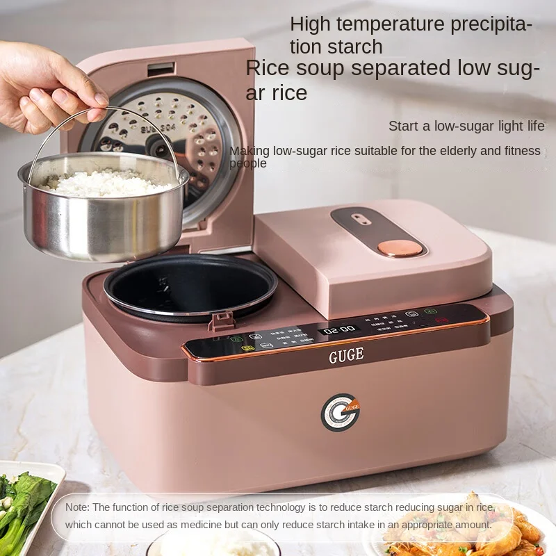 4L Large Capacity Smart Multi-function Double Inner Pot Rice Cooker Low Sugar Cook&Stew Dual Control 220V