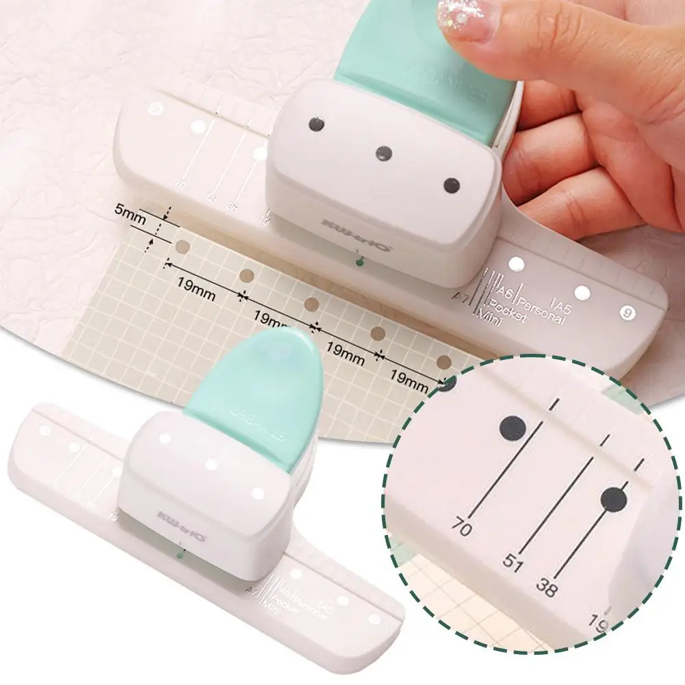 

Дырокол для вкладышей, ежедневный планировщик, регулируемый дырокол для бумаги с 3 отверстиями для A5 A6 A7, размер 8 листов, ноутбуки Scrapbooki O5W2