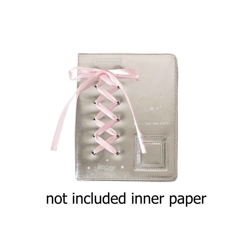 Balletcore A5/A7 Binder Notebook Cover Bow Korean Style Loose Leaf Photo Album Cover PU Leather Silk Ribbon Photocard Cover