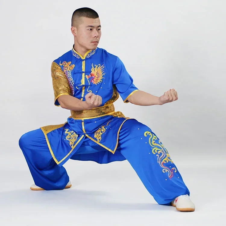Custom Tailored Kung Fu Long Fist and Tai Chi Martial Arts Uniform for Competition Embroidered Dragon Clothes
