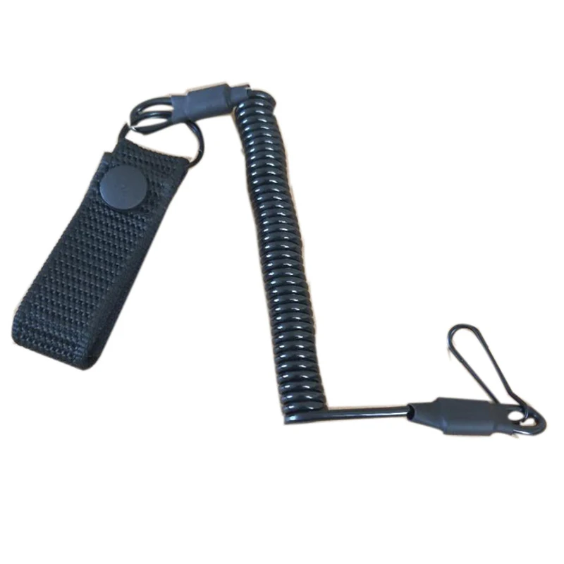 Nieuwe Anti-Verloren Elastische Lanyard Touw Militaire Veer Veiligheidsriem Tactisch Pistool