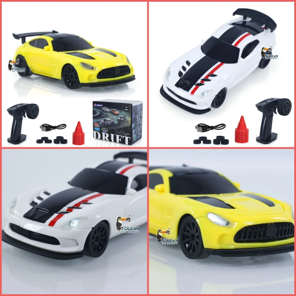 Wheelfun Voiture RC Drift 1/43 4WD - Mini Voiture Télécommandée Haute Vitesse 2.4G Avec Lumières