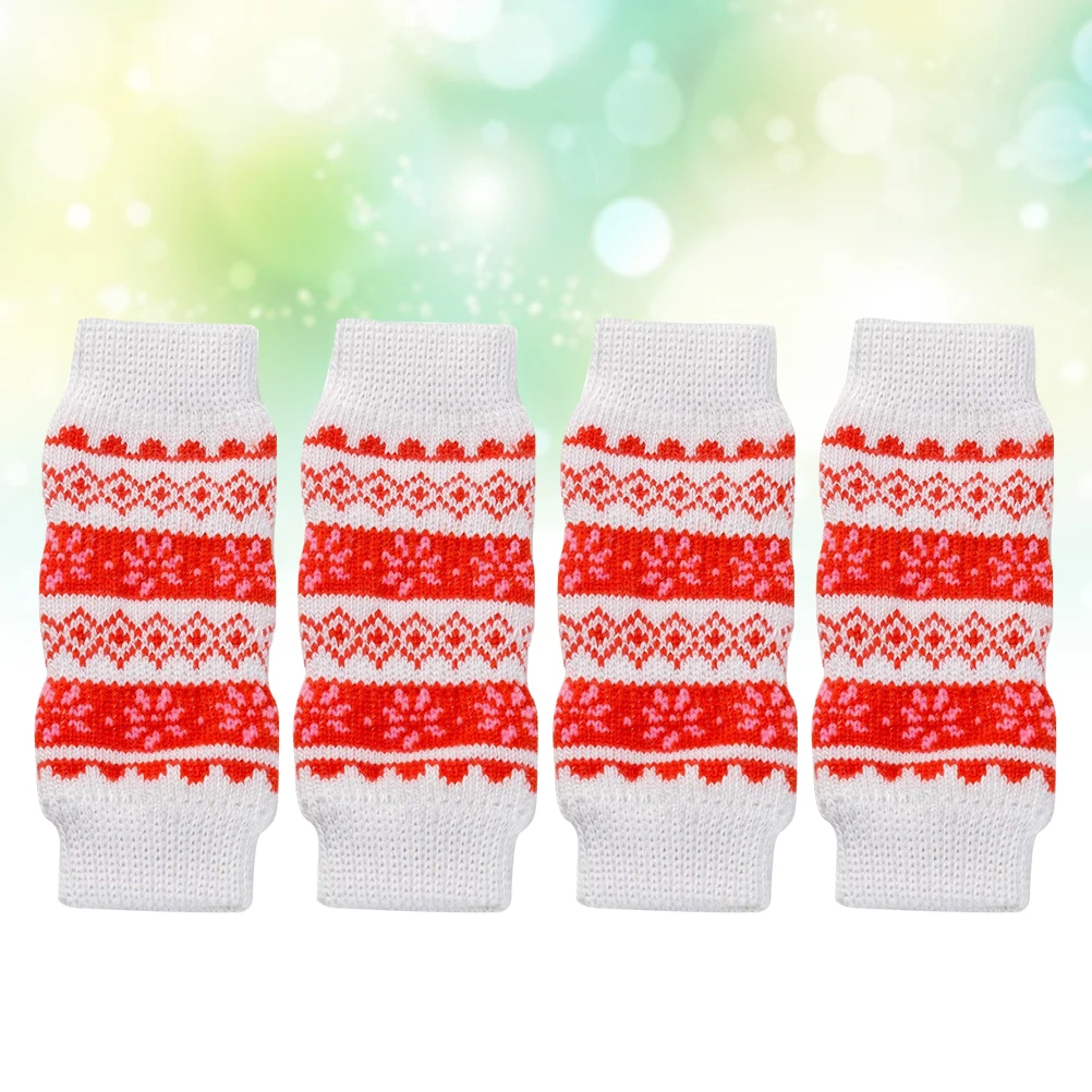 

4pcs Dog Leg Sleeves Warmers Knee Pads Baby Booties Thicken Cold Elastic Mouth Socks Protect Joints Comfortable Pet