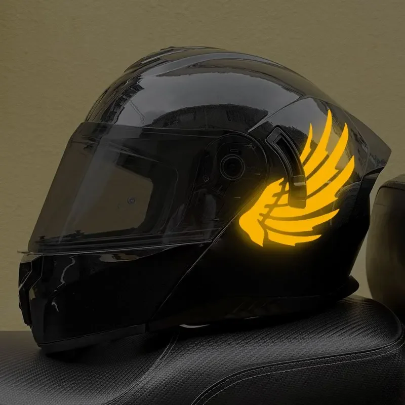 2 PÇS/SET Asa Auto Moto Adesivo, Decalque de design esportivo para capacete de motocicleta, personalização externa