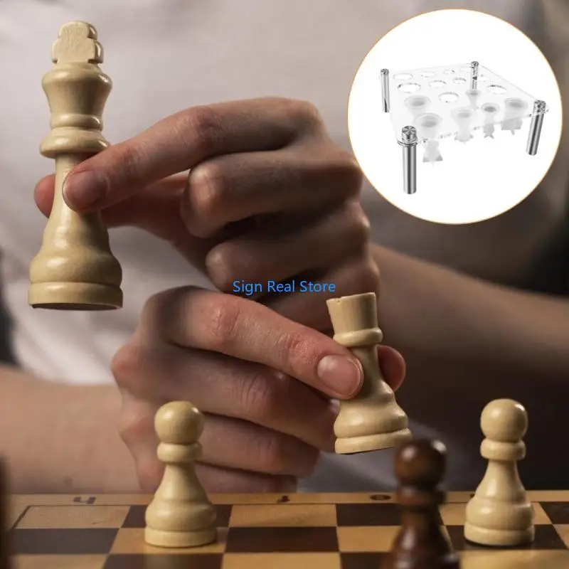 

Chess Pieces Holder Set for Silicone Molds Chess Crafting Rack Accessories 41XB