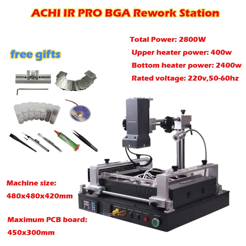 

ACHI IR PRO SC Infrared BGA Soldering Rework Station For Motherboard Chip PCB Repair Machine 2800W 220V