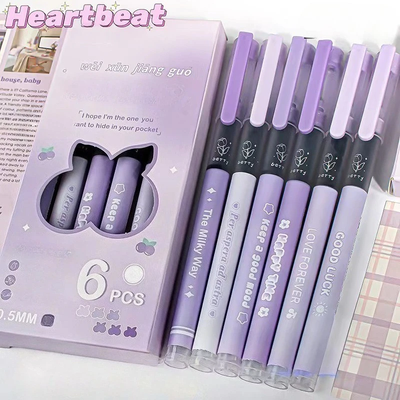 

Набор из 6 персиковых ягод в свежем стиле, высококачественные ручки с жидкими чернилами, нейтральные ручки 0,5 мм, канцелярские товары, нотатки, запись встреч