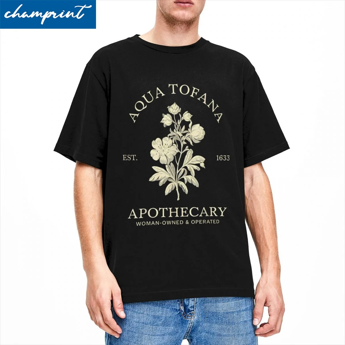 Funny Feminist Aqua Tofana Flower Men Women's T Shirt Creative Tees O Neck T-Shirts Pure Cotton Birthday Present Tops