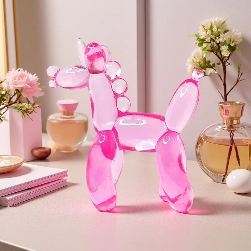 Unicorn figurine, resin handicraft, transparent decoration, puppy display sample, gift for festivals