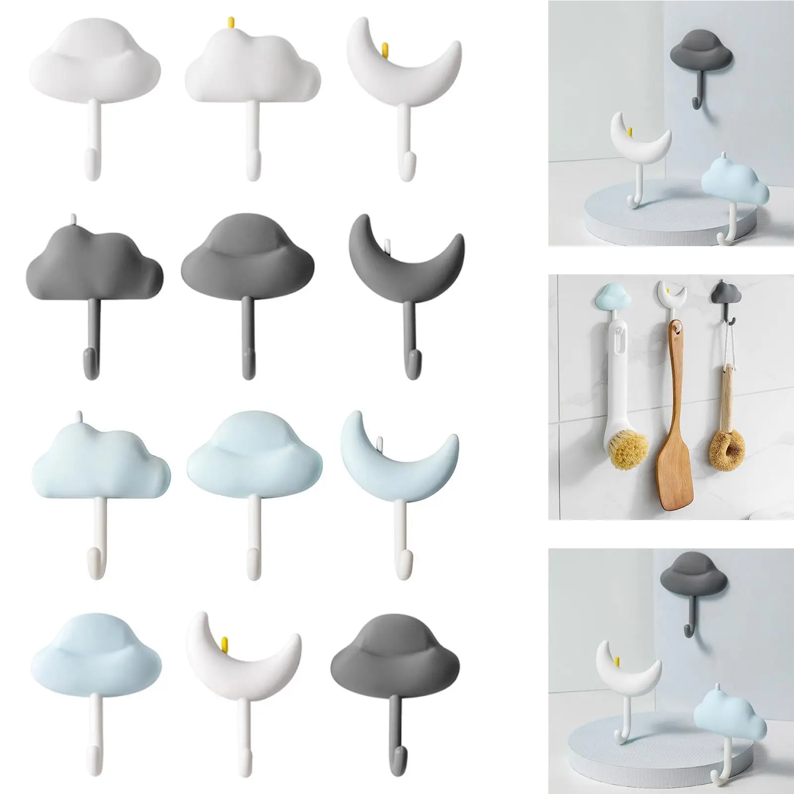 

3 Pieces Wall Hooks Practical Coat Hooks Wall Mounted for Hanging Cap Towel