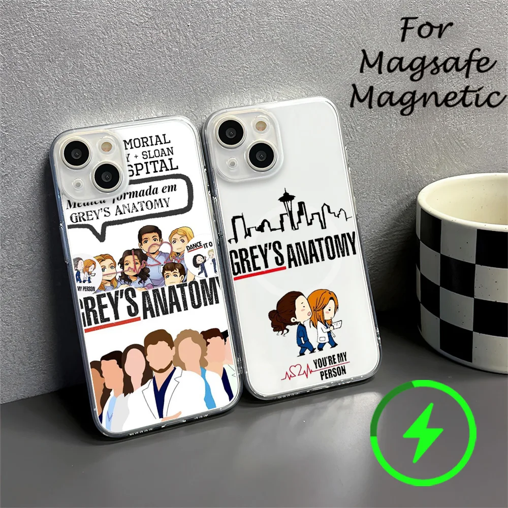 Greys Anatomy You Are My Person Phone Case For IPhone 15 14 13 12 11 Transparent Magnetic Suction Cover