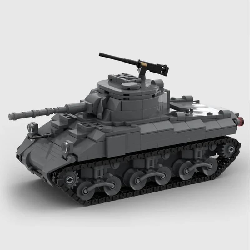 Moc Bouwstenen Militair Model Zware Tanks M4 Technische Bakstenen DIY Assemblage Constructie Speelgoed Voor Kinderen Vakantiecadeaus