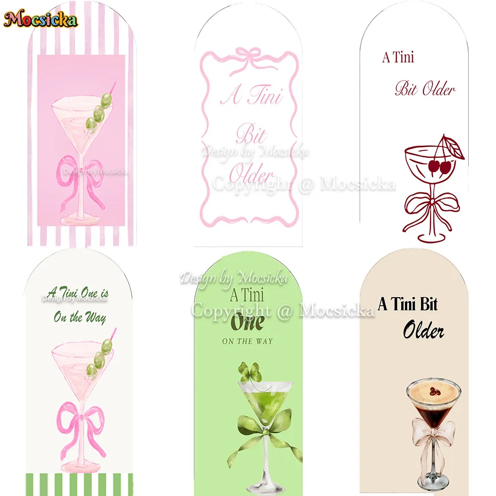 Mocsicka A Tini Bit fiesta de cumpleaños mayor Chiara arco telón de fondo Martini copa de vino tema Baby Show fondo niñas estudio fotográfico