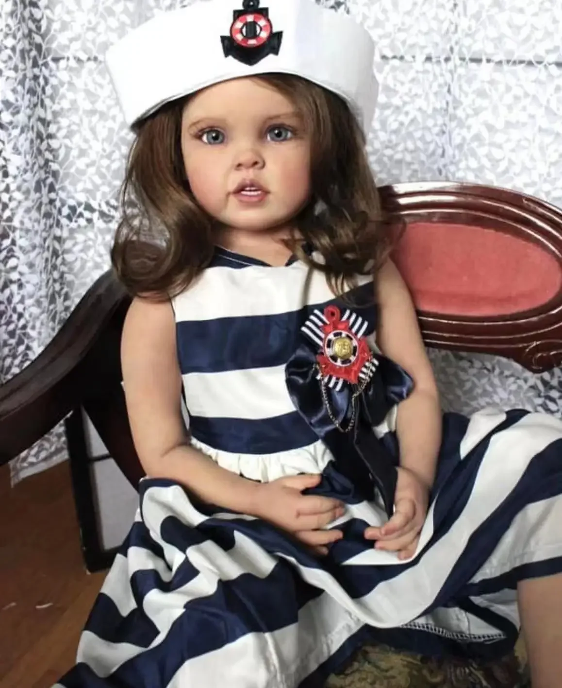 Artista dipinto personalizzato 29''Bambino enorme ragazza rinata bambino Cressida con capelli radicati a mano 100% fatto a mano / 18 mesi Dres