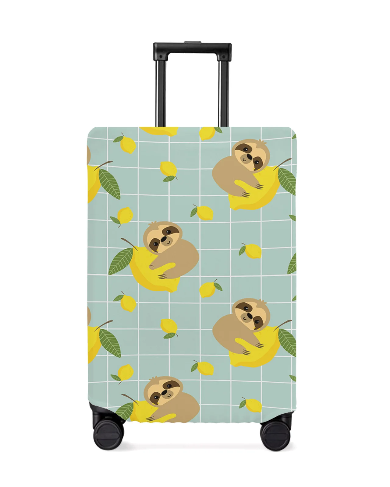 

Animal Sloth Lemon Fruit Plaid Travel Luggage Protective Cover for Travel Accessories Suitcase Elastic Dust Case Protect Sleeve