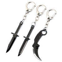 CsGo Knife KeyChains Counter-Strike Game Peripherals Dagger Karambit Full Metal Weapon Model Pendant Key Chains Keyring llaveros