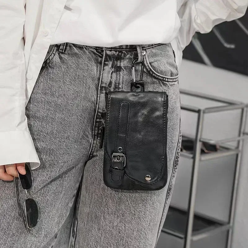 حقيبة هاتف كروس عصرية للرجال، حقائب خصر صيفية من مادة البولي يوريثان #5