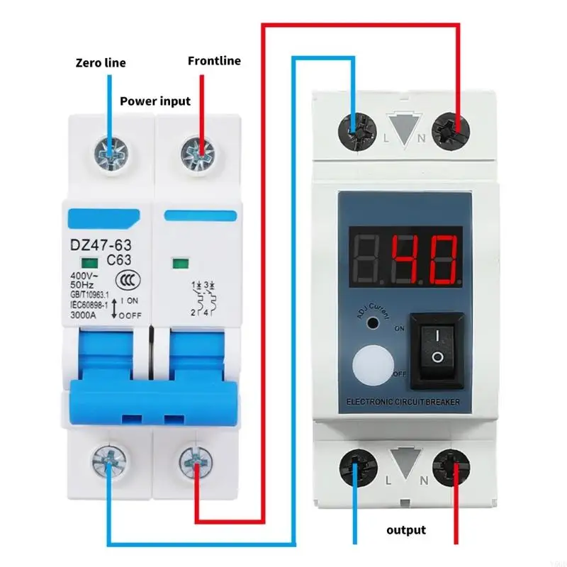 Y5GD Limitatore corrente regolabile isolato 40A Manutenzione attrezzatura industriale Installazione semplice per del