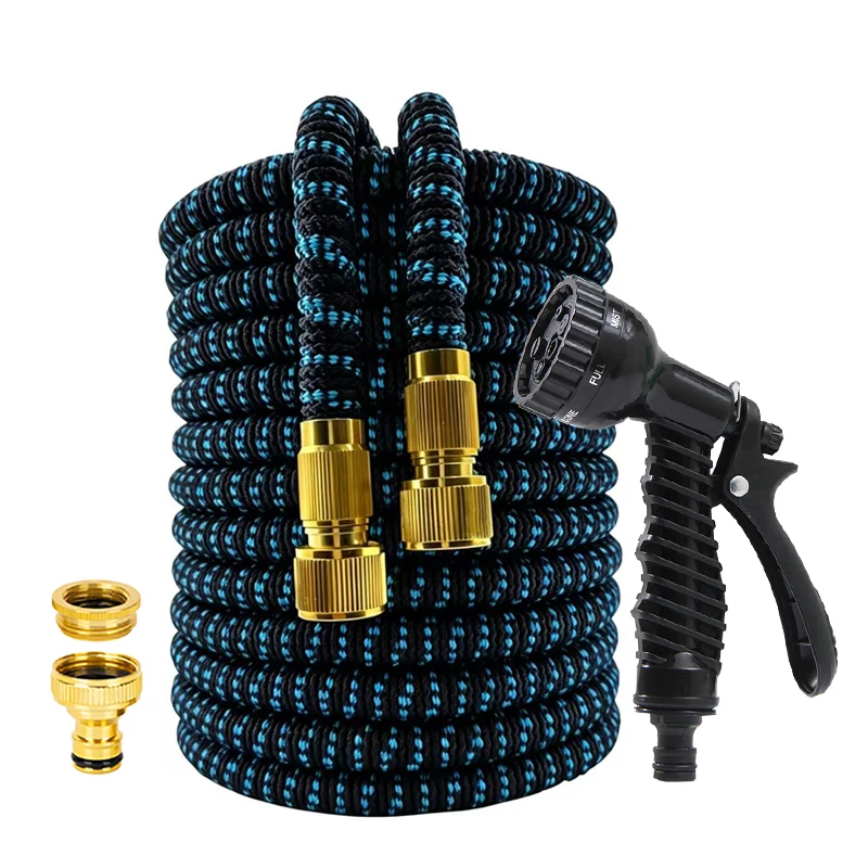 Flexible Expandable Garden Hose High Pressure Nozzle Spraye Washer Gun Car Wash Hose Expandable Garden Water Hose 25FT-100FT
