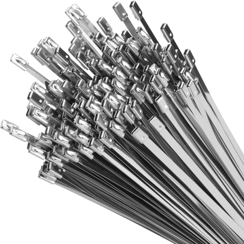 Stainless Steel Zip Ties Kit Multi-Purpose Self-Locking Cable Ties Reusable Heavy Duty Cable Zip Tie Metal Exhaust Wrap Fastener
