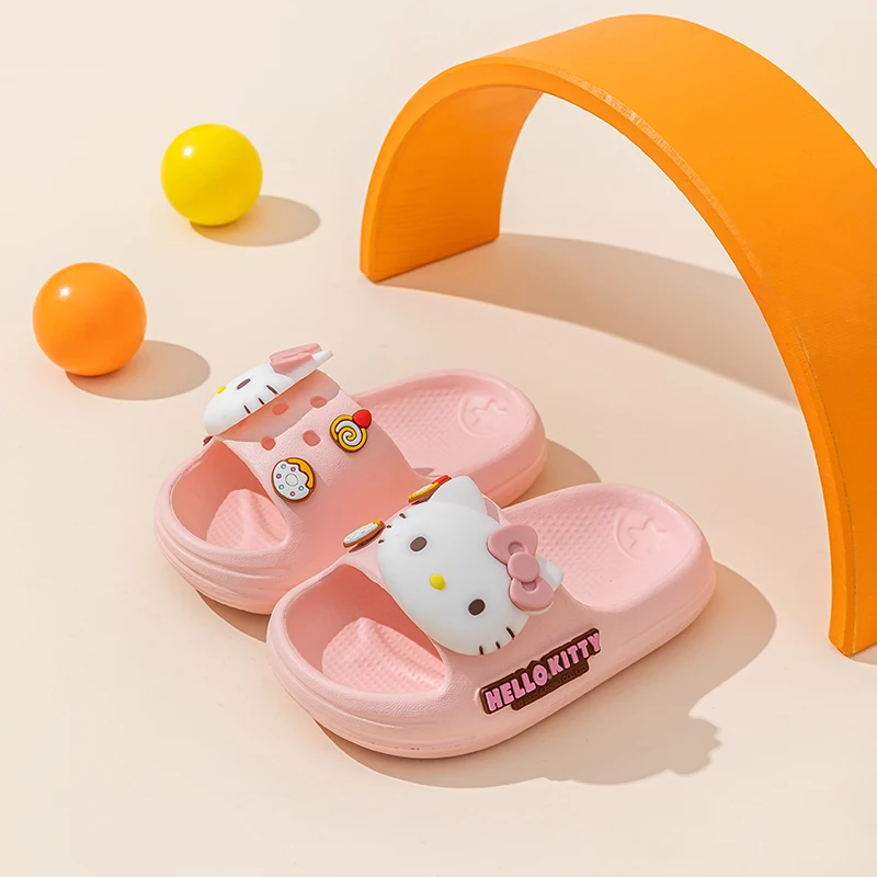 

Милые детские тапочки HelloKitty Kawaii Sanrio Ins, лето 2023, повседневные сандалии с милыми героями мультфильмов, милая обувь, подарки для девочек