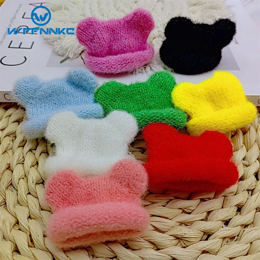 WFFNNKC 10 sztuk śliczne Mini dzianiny kapelusze DIY zabawki lalki nakrętka dekoracyjna Kid szpilka akcesoria do biżuterii szycie ubrań ręcznie materiałów